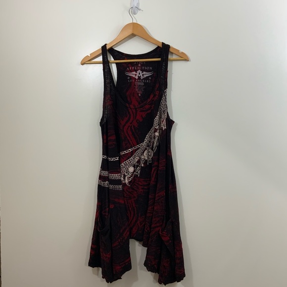 Affliction Tops - Affliction Tank Top with pockets. Size Large.